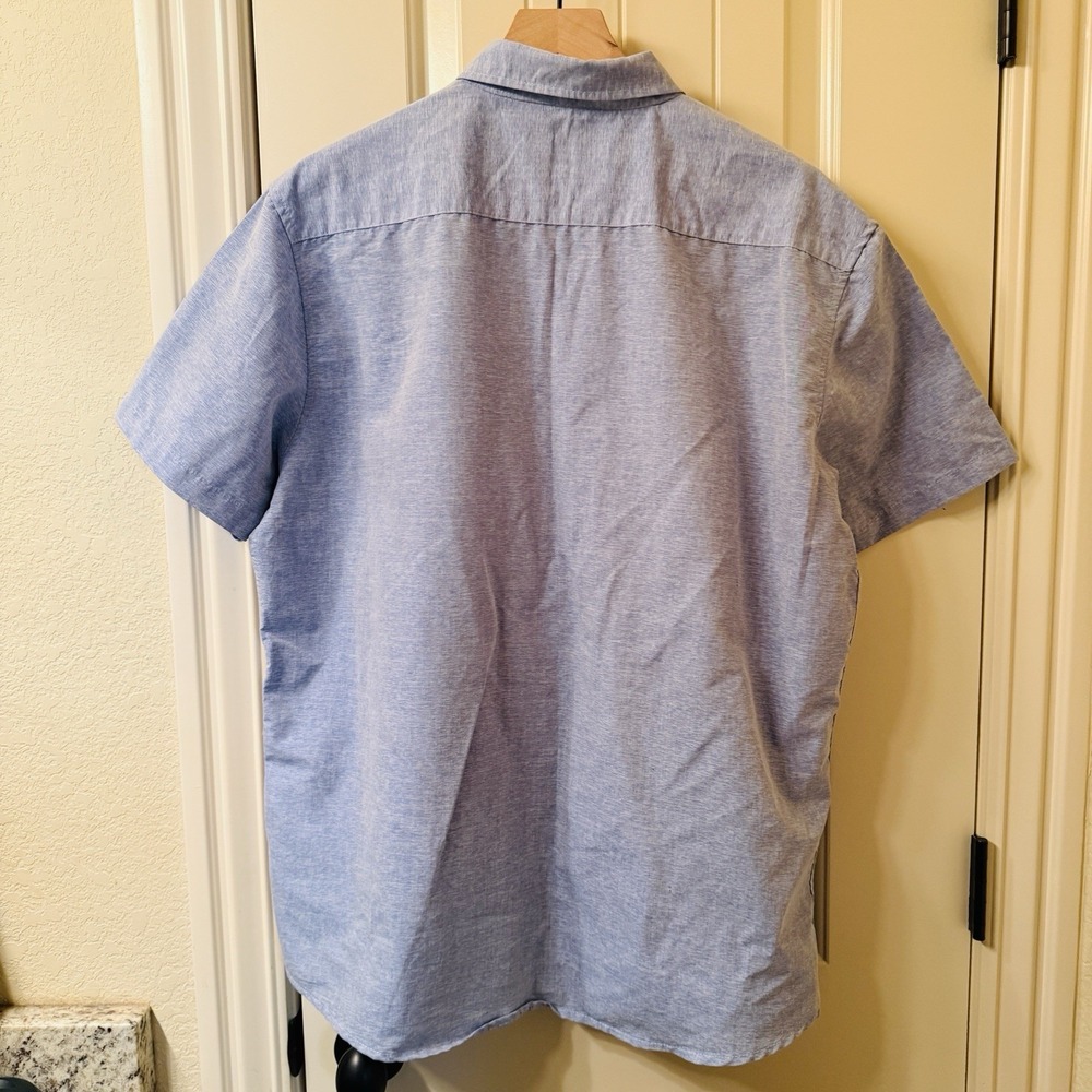 Molokai Surf Co Shirt Men's XL Blue Heather Casual Button Down Short Sleeve - Picture 9 of 9